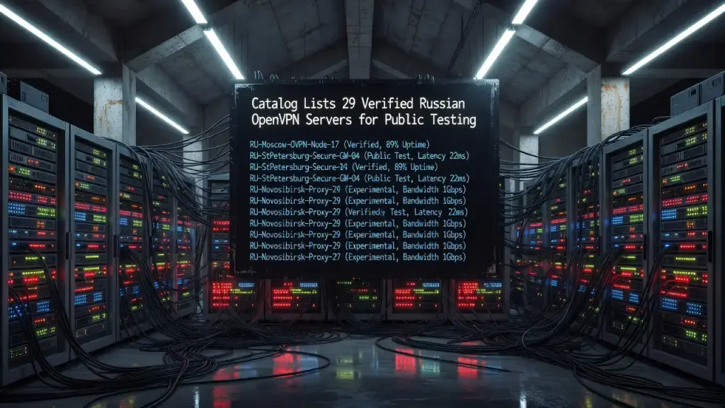 Catalog Lists 29 Verified Russian OpenVPN Servers for Public Testing
